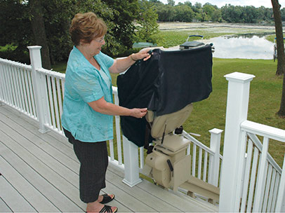 Brunos Extreme Weather Outdoor Straight Stairlift 2 - Central Massachusetts Stairlifts
