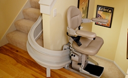 Custom Curved Stairlift Mid Park and Charge Station 2 - Central Massachusetts Stairlifts
