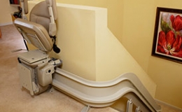 Custom Curved Stairlift Top or Bottom Park Position - Central Massachusetts Stairlifts